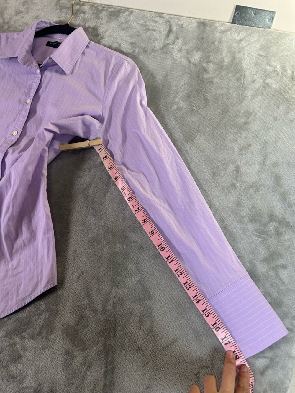 Banana Republic Lavender Pinstripe Dress Shirt - Picture 6 of 8